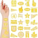 Landhoow Yellow 240 Pcs School Spirit Tattoos Football Spirit Item