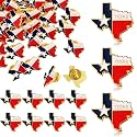 Landical 50/80 Pcs Texas Pin Bulk State Shape Flag Texas Souvenir Gift Us American Flag Lapel Pin for Patriotic Traveler