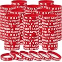 Landical 500 Pcs Live Drug Free Silicone Bracelets Bulk Red Ribbon Rubber Wristbands Week Red Ribbon Awareness Bracelets for Anti Drugs Campaigns Events Men Women