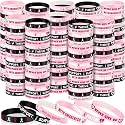 Landical 500 Pcs Pink Ribbon Breast Cancer Awareness Bracelets Bulk