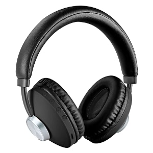 landmark lm-bh101 thump wireless on ear bluetooth headphone with mic upto 10 hours music bliss comfort bluetooth v50 40mm drivers padded ear cushions and voice assistant support - black