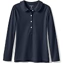 Lands' End Girls Long Sleeve Peter Pan Collar Polo Shirt