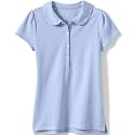 Lands' End Girls Short Sleeve Peter Pan Collar Polo Shirt