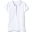 Lands' End Girls Short Sleeve Peter Pan Collar Polo Shirt