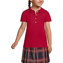 Lands' End Girls Short Sleeve Peter Pan Collar Polo Shirt