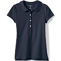 Lands' End Girls Short Sleeve Peter Pan Collar Polo Shirt