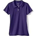Lands' End School Uniform Girls Short Sleeve Feminine Fit Interlock Polo Shirt