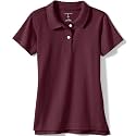 Lands' End School Uniform Girls Short Sleeve Feminine Fit Interlock Polo Shirt