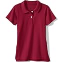Lands' End School Uniform Girls Short Sleeve Feminine Fit Interlock Polo Shirt