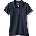 Lands' End School Uniform Girls Short Sleeve Feminine Fit Interlock Polo Shirt