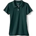 Lands' End School Uniform Girls Short Sleeve Feminine Fit Interlock Polo Shirt