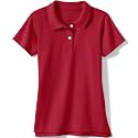 Lands' End School Uniform Girls Short Sleeve Feminine Fit Interlock Polo Shirt