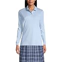 Lands' End School Uniform Kids Long Sleeve Interlock Polo Shirt
