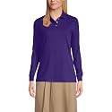 Lands' End School Uniform Kids Long Sleeve Interlock Polo Shirt