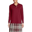 Lands' End School Uniform Kids Long Sleeve Interlock Polo Shirt