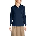 Lands' End School Uniform Kids Long Sleeve Interlock Polo Shirt