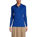Lands' End School Uniform Kids Long Sleeve Interlock Polo Shirt