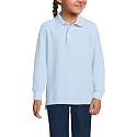 Lands' End School Uniform Kids Long Sleeve Mesh Polo Shirt