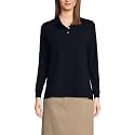 Lands' End School Uniform Kids Long Sleeve Interlock Polo Shirt