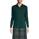 Lands' End School Uniform Kids Long Sleeve Interlock Polo Shirt