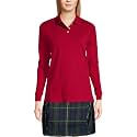 Lands' End School Uniform Kids Long Sleeve Interlock Polo Shirt