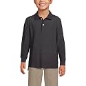 Lands' End School Uniform Kids Long Sleeve Mesh Polo Shirt