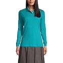 Lands' End School Uniform Kids Long Sleeve Interlock Polo Shirt