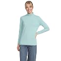 Lands' End Women's Cotton Mock Turtleneck