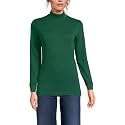 Lands' End Women's Cotton Mock Turtleneck