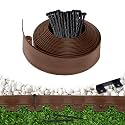 Landscape Edging Border 100 FT 4 Inch Tall with 180 Spikes, Plastic Edging for Landscaping, Garden Edging Border, Flower Bed, Paver and Lawn Edging Border, Brown
