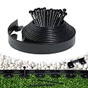 Landscape Edging Border 33 FT 2 Inch Tall with 60 Spikes, Plastic Edging for Landscaping, Garden Edging Border， Flower Bed, Paver and Lawn Edging Border, Black