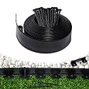 Landscape Edging Border 33 FT 4 Inch Tall with 60 Spikes, Plastic Edging for Landscaping, Garden Edging Border， Flower Bed, Paver and Lawn Edging Border, Black