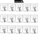 Landwood Self Adhesive Hooks Set of 15