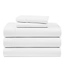 LANE LINEN Split King Sheets Sets for Adjustable Bed Sateen Weave - White