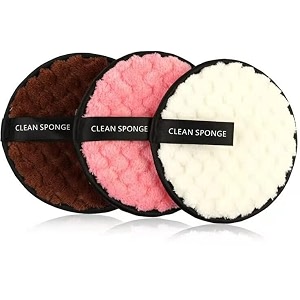reusable makeup remover cleansing pads  easily removes stubborn face amp eye makeup  multifunctional safe for oily dry or sensitive skin  pack of 3