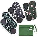 Langsprit Absorbent Reusable Menstrual Sanitary Pads/Washable Cloth Menstrual Period Pads,Reusable Panty Liners(Winter,M)