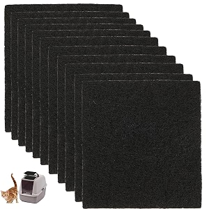 laniakea 20pcs litter box filter 65x6x04inch carbon filters replacement carbon odor filters activated charcoal filter litter box filters for hooded litter boxes cat litter box