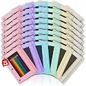 Lanpn 72 Pcs Pencil Pouch for 3 Ring Binder, 2 Pocket Zipper Binder Pouch Bulk, Pastel Binders Pencil Case, School Supplies for Boy Girl Student, Reinforced Grommets, Clear Window, Micro Mesh