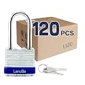 LanuBe Laminated Keyed Alike Padlock 120 Pack 1.6-in Wide Long Shackle