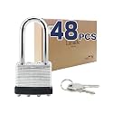 LanuBe Laminated Keyed Alike Padlock 48 Pack 1.6-in Wide Long Shackle