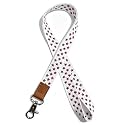 Lanyard for Keys and ID Badges, Neck Lanyard with Metal Clasp, Polyester Lanyard with Leather Accent