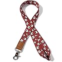 Lanyard for Keys and ID Badges, Neck Lanyard with Metal Clasp, Polyester Lanyard with Leather Accent