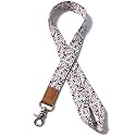 Lanyard for Keys and ID Badges, Neck Lanyard with Metal Clasp, Polyester Lanyard with Leather Accent