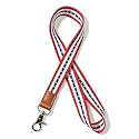 Lanyard for Keys and ID Badges, Neck Lanyard with Metal Clasp, Polyester Lanyard with Leather Accent