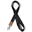 Lanyard for Keys and ID Badges, Neck Lanyard with Metal Clasp, Polyester Lanyard with Leather Accent