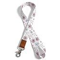 Lanyard for Keys and ID Badges, Neck Lanyard with Metal Clasp, Polyester Lanyard with Leather Accent