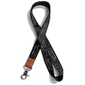 Lanyard for Keys and ID Badges, Neck Lanyard with Metal Clasp, Polyester Lanyard with Leather Accent