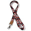 Lanyard for Keys and ID Badges, Neck Lanyard with Metal Clasp, Polyester Lanyard with Leather Accent