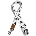 Lanyard for Keys and ID Badges, Neck Lanyard with Metal Clasp, Polyester Lanyard with Leather Accent