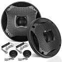 Lanzar Two Way Marine Speaker System, One Pair 6.5 inch Marine Component Speaker, 450 Watts Max Power with 4 Ohm Impedance, Waterproof, Flush Mount Capability, Resin Treatment Cloth Surround, Black